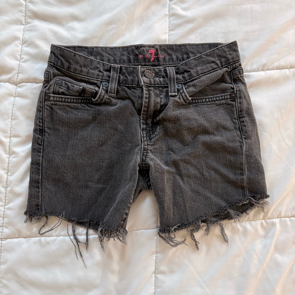 7 For All Mankind girls size 12 Charcoal Denim Shorts